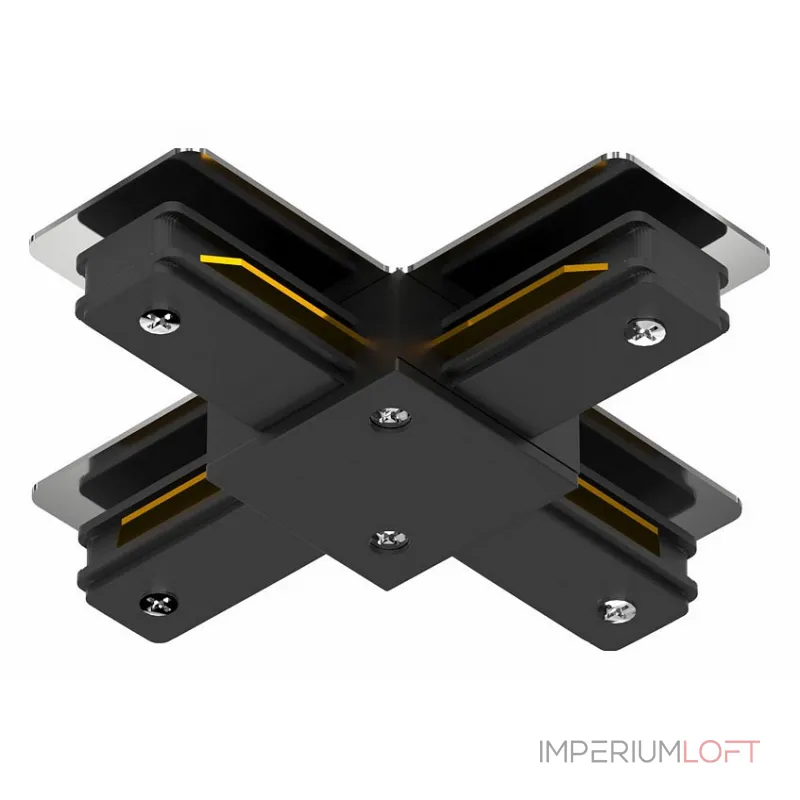 Соединитель с токопроводом X-образный для треков Arte Lamp Track Accessories A110006 Цвет арматуры черный Цвет плафонов белый