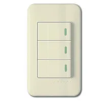 Выключатель трехклавишный с подсветкой Imex 70 Wide Ivory WSN 0423 Цвет арматуры коричневый