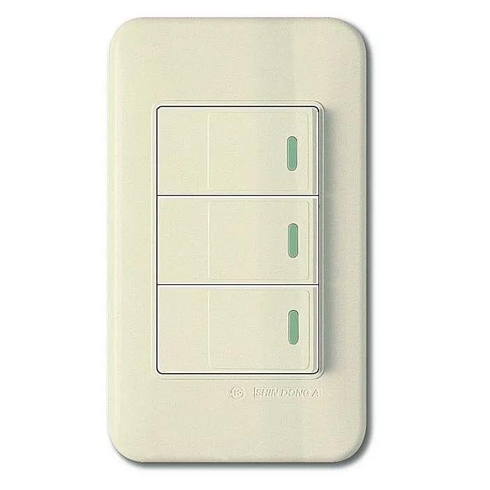 Выключатель трехклавишный с подсветкой Imex 70 Wide Ivory WSN 0423 Цвет арматуры коричневый от ImperiumLoft