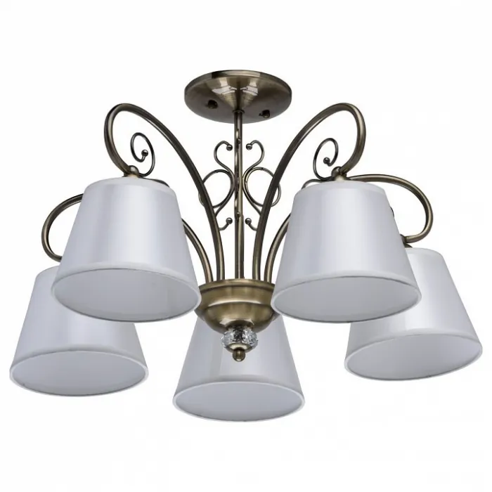 Люстра на штанге DeMarkt City Моника 1 372012505 Цвет плафонов белый Цвет арматуры бронза от ImperiumLoft
