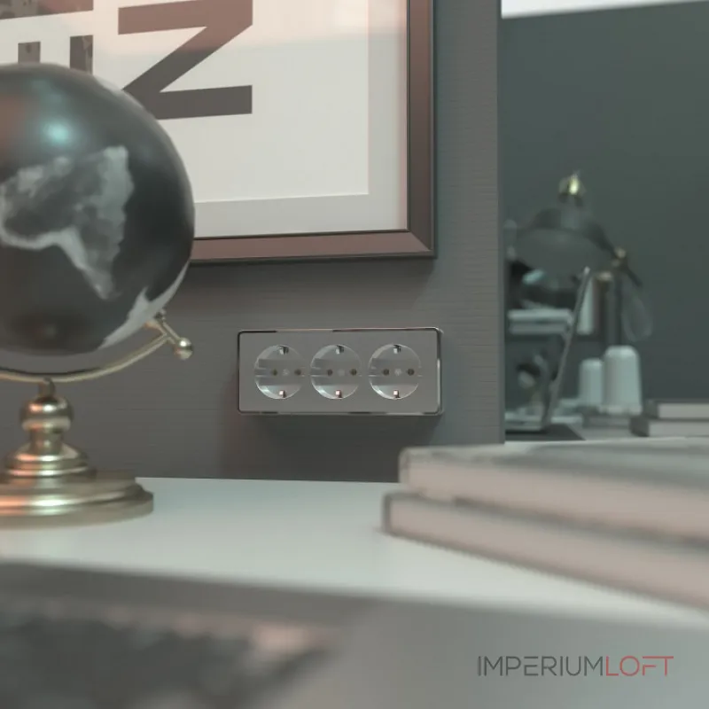 Розетка с заземлением и шторками Werkel Gallant W5073106 Цвет арматуры серебро