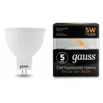 Лампа светодиодная Gauss GU5.3 5Вт 3000K 101505105-D