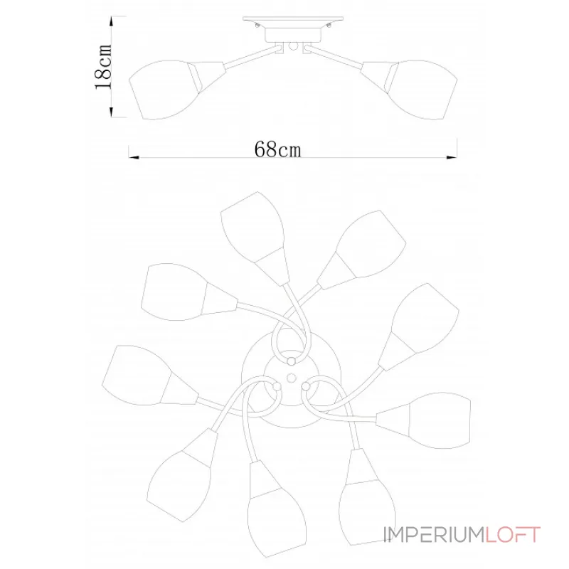 Потолочная люстра Arte Lamp Penny A2701PL-9CC Потолочная люстра Arte Lamp Penny A2701PL-9CC