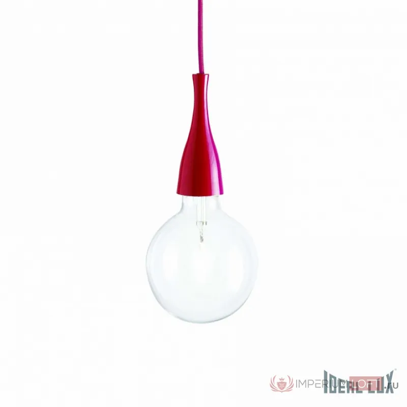 Подвесной светильник Ideal Lux Minimal MINIMAL SP1 ROSSO Цвет арматуры красный Цвет плафонов прозрачный от ImperiumLoft