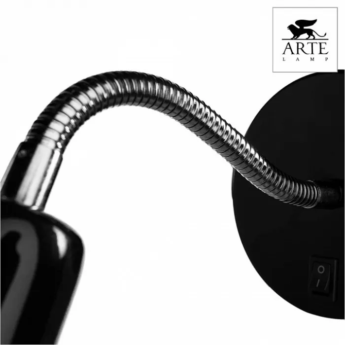Бра Arte Lamp Dorm A1408AP-1BK Цвет арматуры хром Цвет плафонов черный от ImperiumLoft