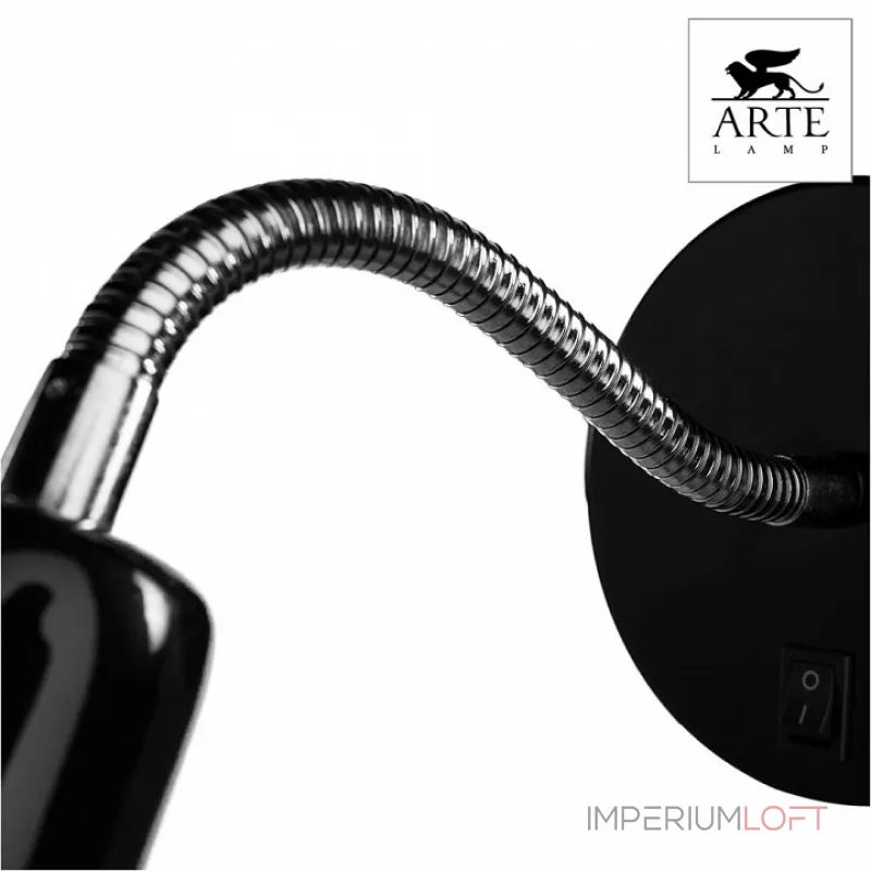 Бра Arte Lamp Dorm A1408AP-1BK Цвет арматуры хром Цвет плафонов черный от ImperiumLoft Бра Arte Lamp Dorm A1408AP-1BK Цвет арматуры хром Цвет плафонов черный от ImperiumLoft