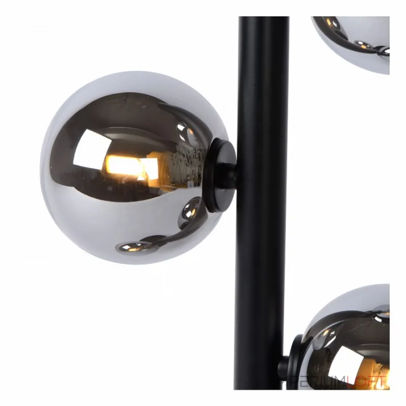 Настольная лампа декоративная Lucide Tycho 45574/02/30 Цвет арматуры черный Цвет плафонов серый Настольная лампа декоративная Lucide Tycho 45574/02/30 Цвет арматуры черный Цвет плафонов серый