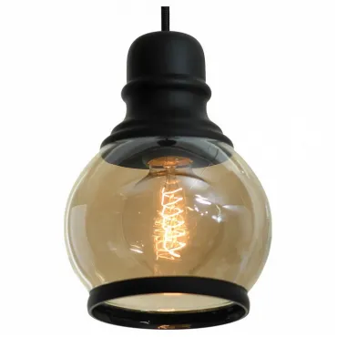 Подвесной светильник Lussole Tonawanda GRLSP-9689 Цвет плафонов янтарный Цвет арматуры черный