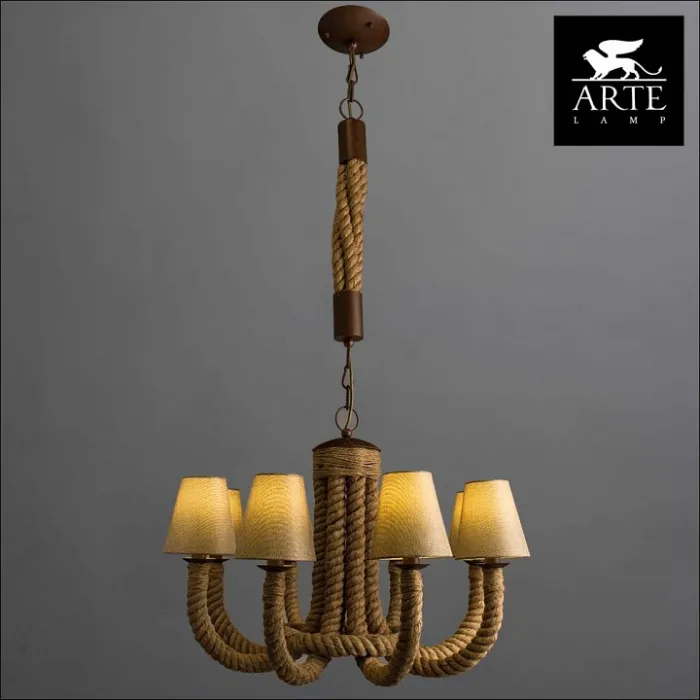 Подвесная люстра Arte Lamp Corda A8958LM-8BR Цвет арматуры коричневый Цвет плафонов коричневый от ImperiumLoft