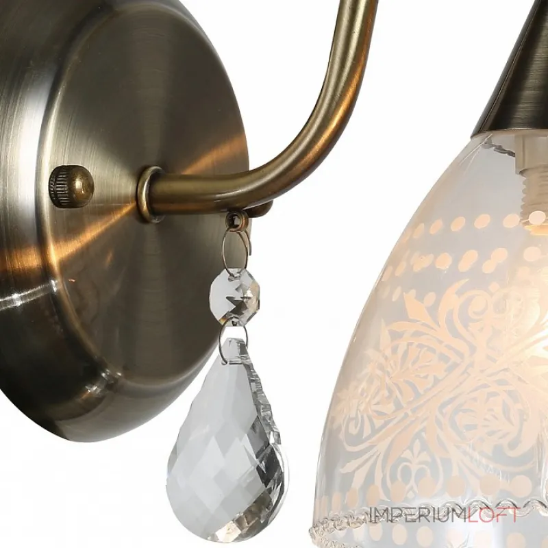 Бра Arte Lamp A1658AP-1AB Цвет арматуры бронза Цвет плафонов прозрачный
