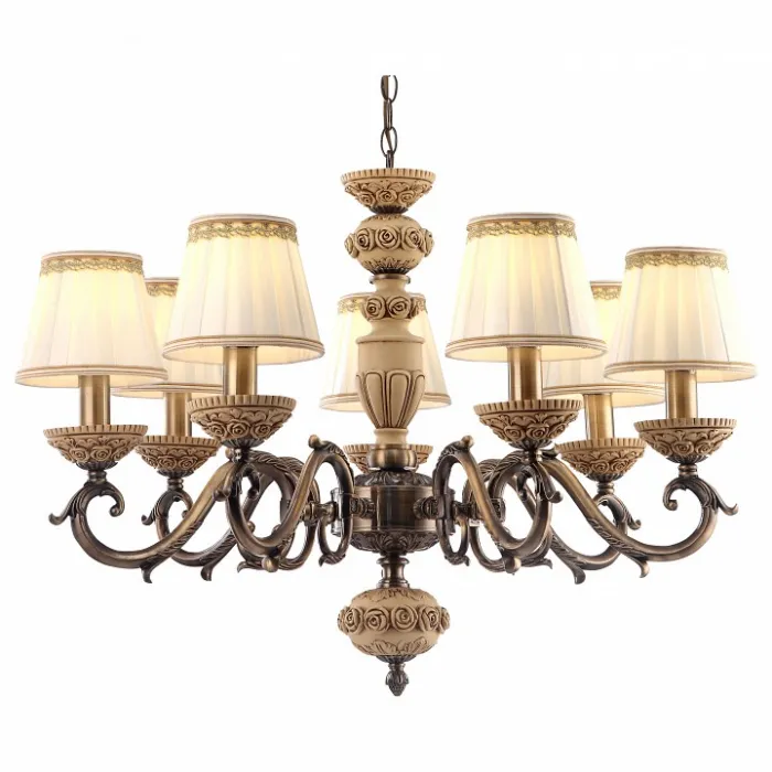 Подвесная люстра Arte Lamp Cherish A9575LM-7AB Цвет арматуры бронза Цвет плафонов белый от ImperiumLoft