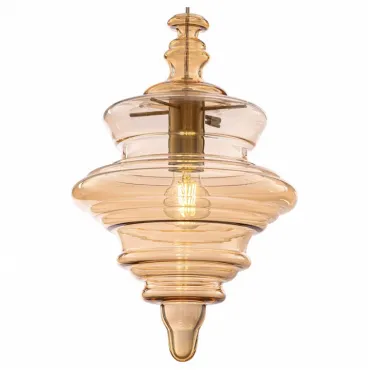 Подвесной светильник Maytoni Trottola P057PL-01BS Цвет арматуры латунь Цвет плафонов янтарный