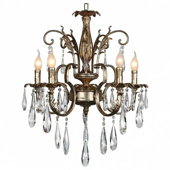 Подвесная люстра Omnilux Florence OML-77603-05 Цвет арматуры золото Цвет плафонов прозрачный от ImperiumLoft