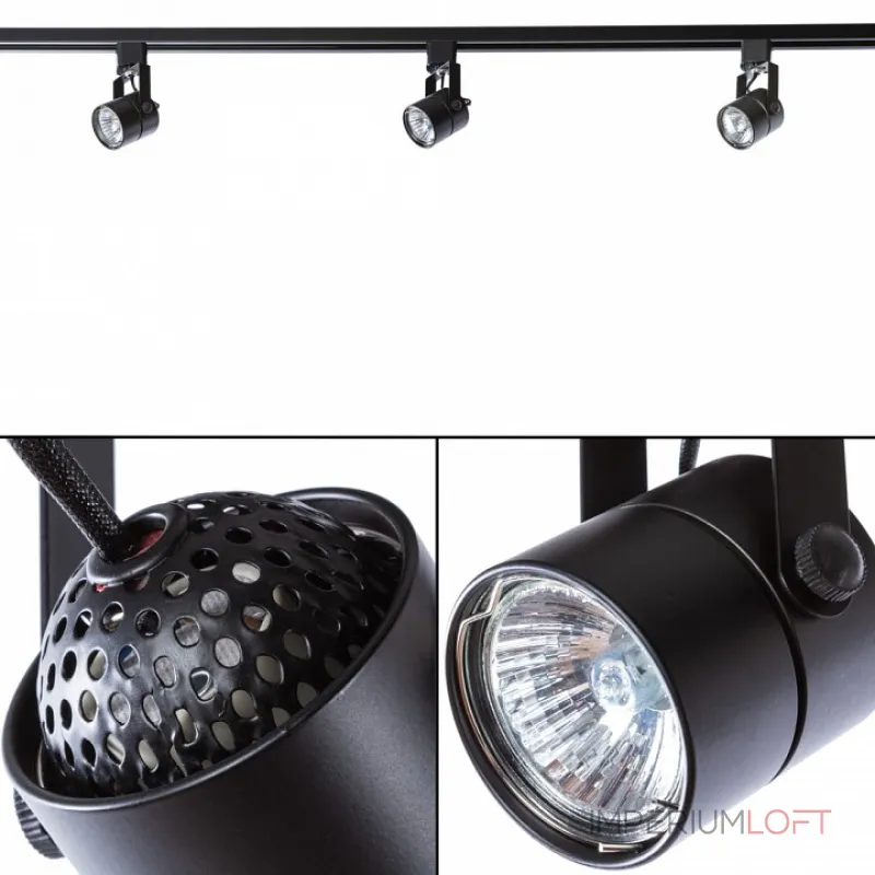 Светильник на штанге Arte Lamp Track Lights A1310PL-1BK Цвет арматуры черный Цвет плафонов черный от ImperiumLoft