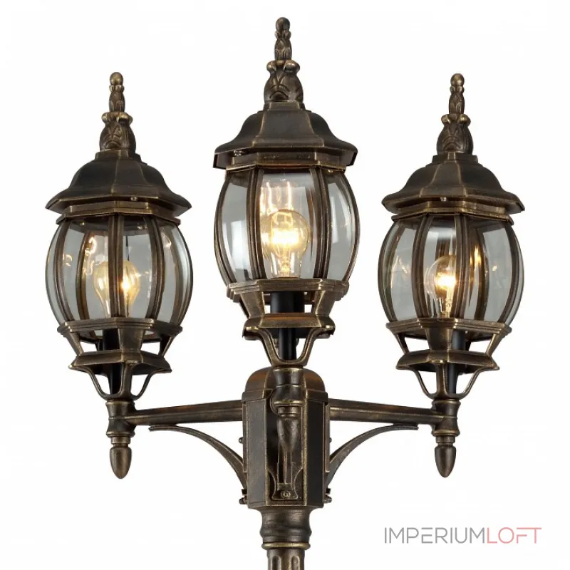 Фонарный столб Arte Lamp Atlanta A1047PA-3BN Цвет арматуры бронза Цвет плафонов прозрачный