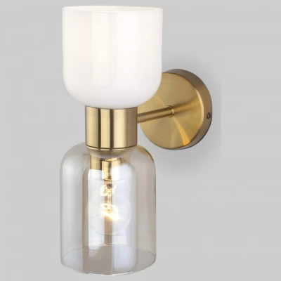 Настенный светильник со стеклянными плафонами 60118/2 латунь