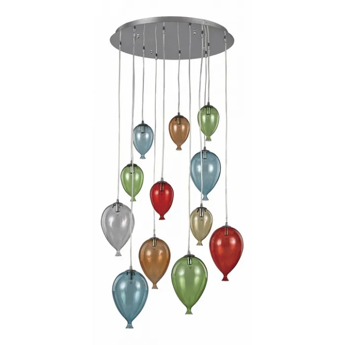 Подвесной светильник Ideal Lux Clown CLOWN SP12 COLOR Цвет арматуры серый Цвет плафонов разноцветный от ImperiumLoft