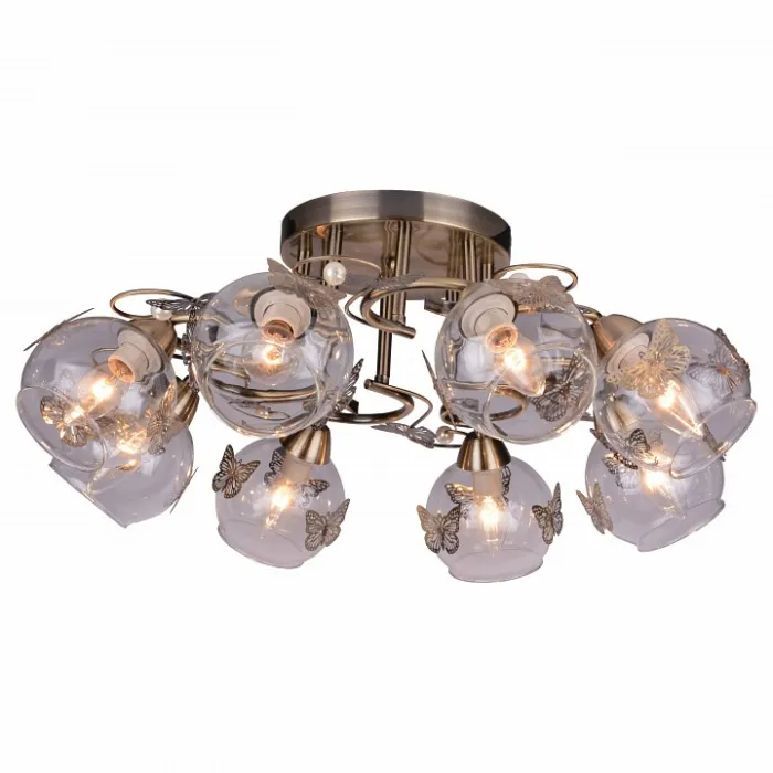 Потолочная люстра Arte Lamp Alessandra A5004PL-8AB Цвет арматуры бронза Цвет плафонов прозрачный от ImperiumLoft