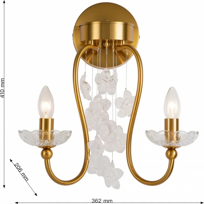 Бра Favourite Bellis 2871-2W Цвет арматуры золото Цвет плафонов белый от ImperiumLoft