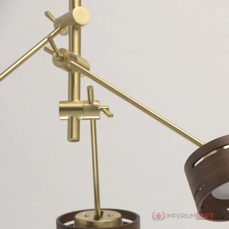 Люстра на штанге DeMarkt Чил-аут 725010203 Цвет арматуры золото Цвет плафонов коричневый от ImperiumLoft
