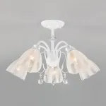 Люстра на штанге Eurosvet Floranse 30155/5 белый Цвет арматуры белый Цвет плафонов белый от ImperiumLoft