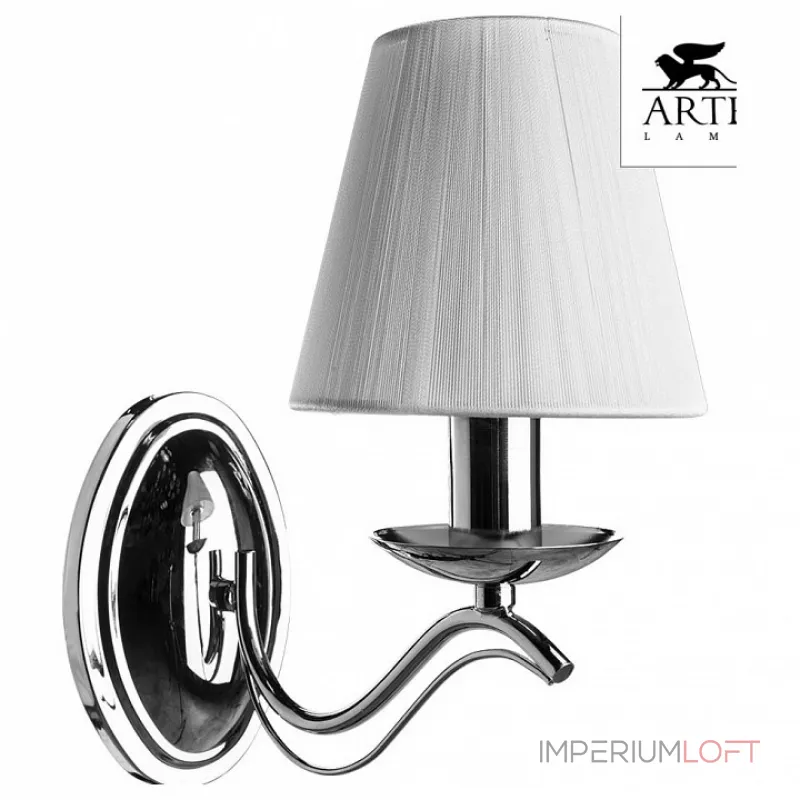 Бра Arte Lamp Domain A9521AP-1CC Цвет арматуры хром Цвет плафонов белый