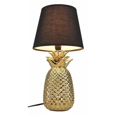 Настольная лампа декоративная Omnilux Caprioli OML-19714-01 Цвет арматуры золото Цвет плафонов черный