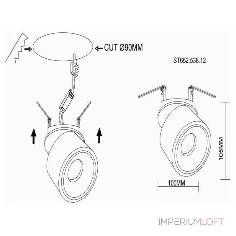 Встраиваемый светильник на штанге ST-Luce ST652 ST652.538.12 Цвет арматуры Белый Цвет плафонов Белый Встраиваемый светильник на штанге ST-Luce ST652 ST652.538.12 Цвет арматуры Белый Цвет плафонов Белый