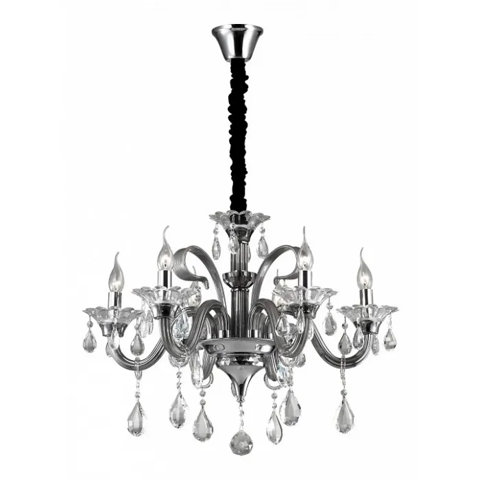 Подвесная люстра Ideal Lux Colossal COLOSSAL SP6 GRIGIO Цвет арматуры хром Цвет плафонов прозрачный от ImperiumLoft