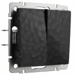 Выключатель проходной двухклавишный без рамки Werkel W1222008 (черный) Цвет арматуры черный