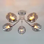 Потолочная люстра Eurosvet Marci 30164/5 хром Цвет арматуры хром Цвет плафонов серый от ImperiumLoft