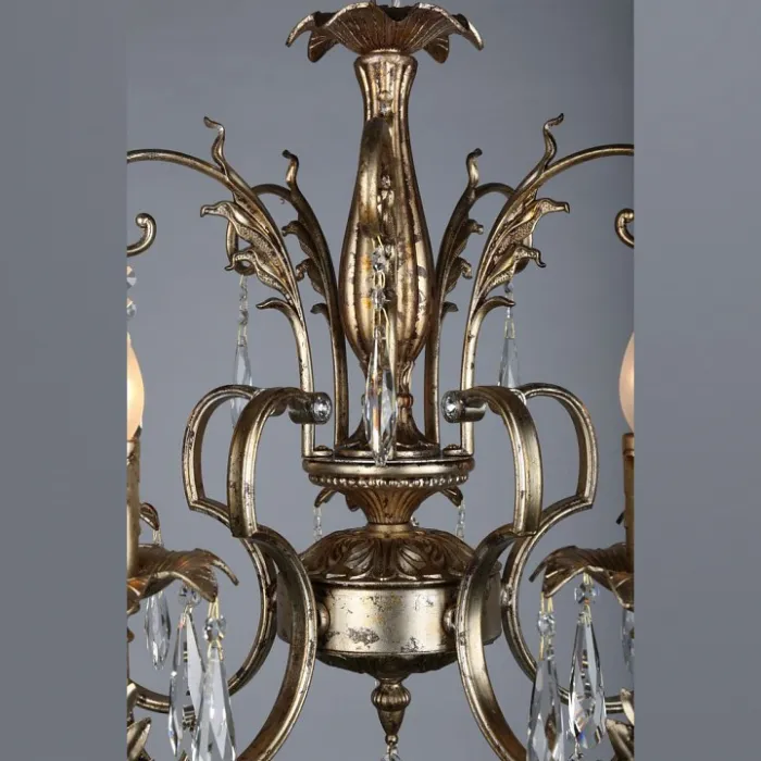 Подвесная люстра Omnilux Florence OML-77603-05 Цвет арматуры золото Цвет плафонов прозрачный от ImperiumLoft