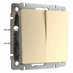 Выключатель проходной двухклавишный без рамки Werkel шампань W1122011