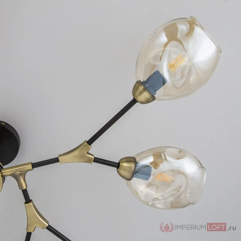 Люстра на штанге Citilux Монтана CL117185 Цвет плафонов кремовый Цвет арматуры черный от ImperiumLoft