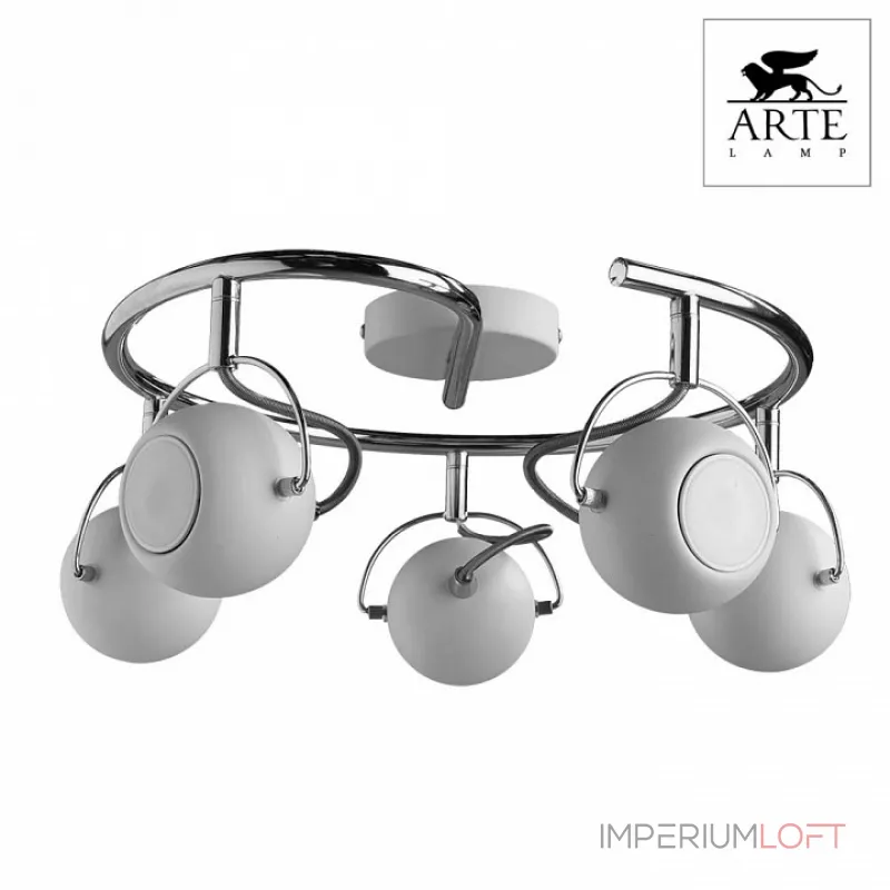 Спот Arte Lamp Spia A9128PL-5WH Цвет арматуры белый Цвет плафонов белый от ImperiumLoft