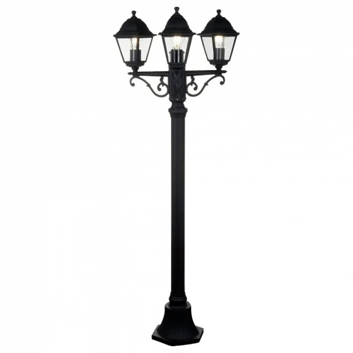 Фонарный столб Maytoni Abbey Road O003FL-03B Цвет арматуры черный Цвет плафонов прозрачный от ImperiumLoft