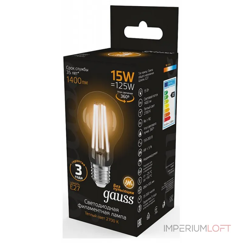 Лампа светодиодная Gauss Filament 102902115