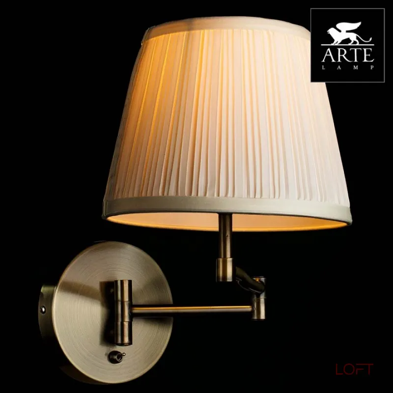 Бра Arte Lamp California A2872AP-1AB Цвет арматуры бронза Цвет плафонов кремовый