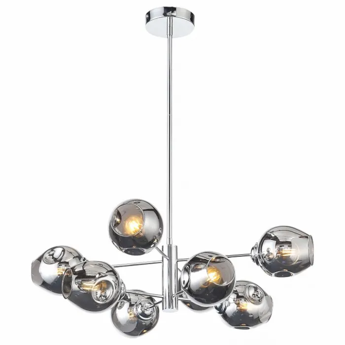 Люстра на штанге ST-Luce Fovia SL1500.103.08 Цвет арматуры золото Цвет плафонов серый от ImperiumLoft