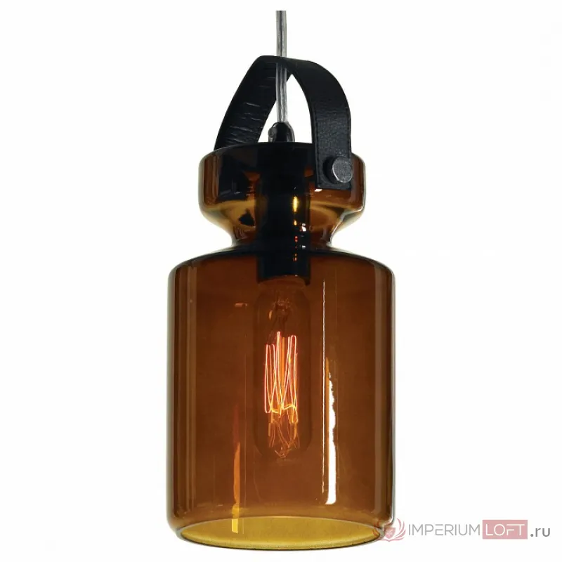 Подвесной светильник Lussole Brighton GRLSP-9640 Цвет плафонов коричневый Цвет арматуры хром от ImperiumLoft