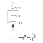 Настольная лампа декоративная Globo Geri 21677 Цвет арматуры хром Цвет плафонов белый