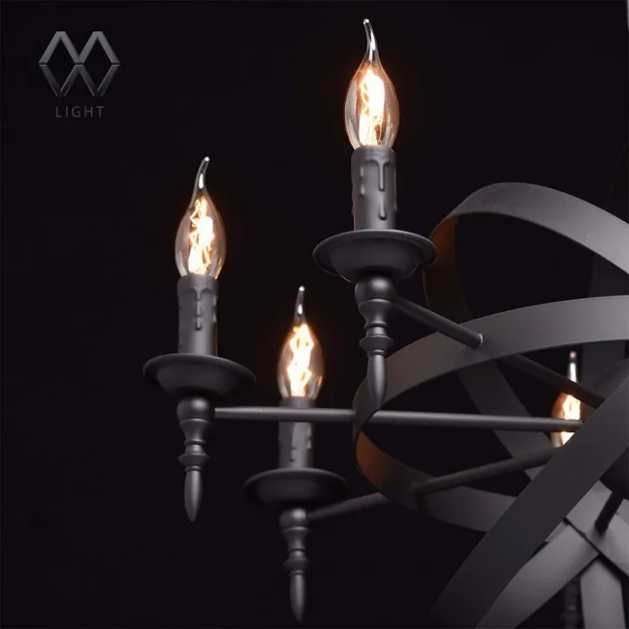 Подвесная люстра MW-Light Замок 1 249017208 Цвет арматуры черный Цвет плафонов белый от ImperiumLoft