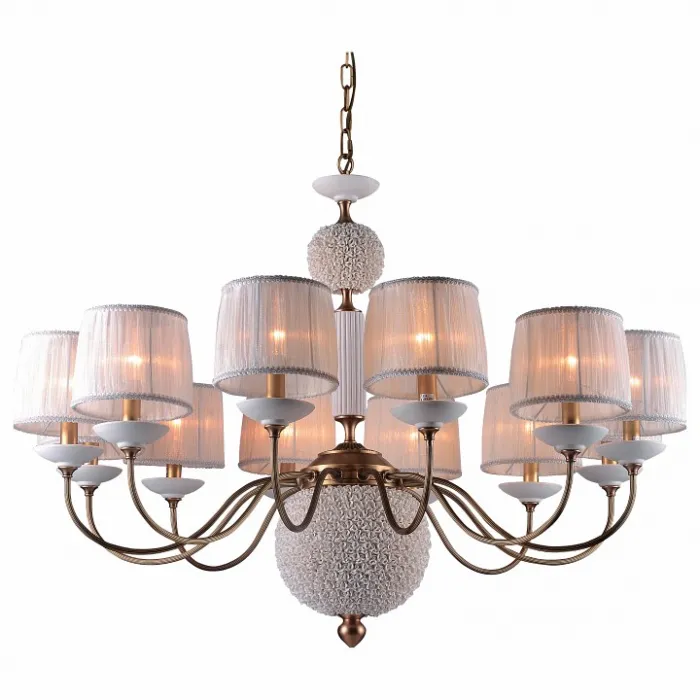 Подвесная люстра Divinare Terraglia 1160/01 LM-12 Цвет арматуры медь Цвет плафонов кремовый от ImperiumLoft