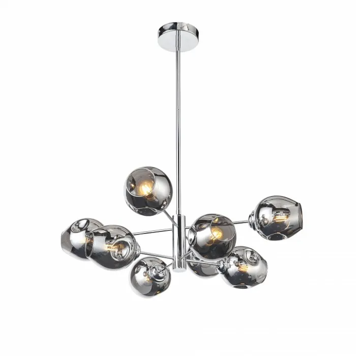 Люстра на штанге ST-Luce Fovia SL1500.103.08 Цвет арматуры золото Цвет плафонов серый от ImperiumLoft