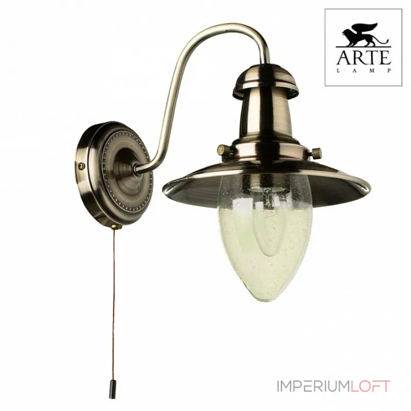 Бра Arte Lamp Fisherman A5518AP-1AB Цвет арматуры бронза Цвет плафонов прозрачный