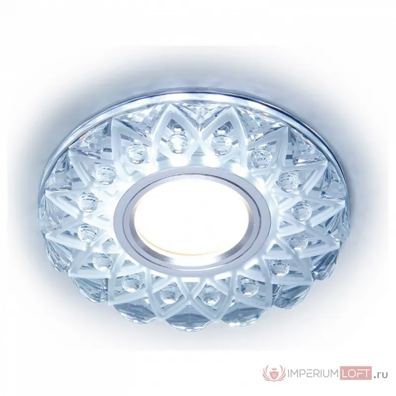 Встраиваемый светильник Ambrella Crystal 3 S375 цвет арматуры хром цвет плафонов прозрачный от ImperiumLoft