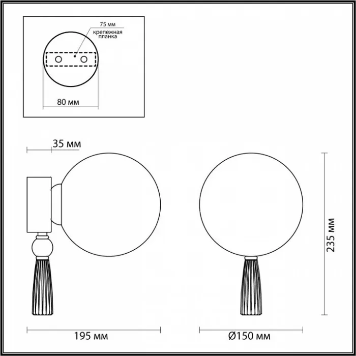 Бра Odeon Light Palle 5405/1W от ImperiumLoft