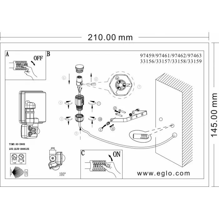 Светильник на штанге Eglo Faedo 3 97459 от ImperiumLoft