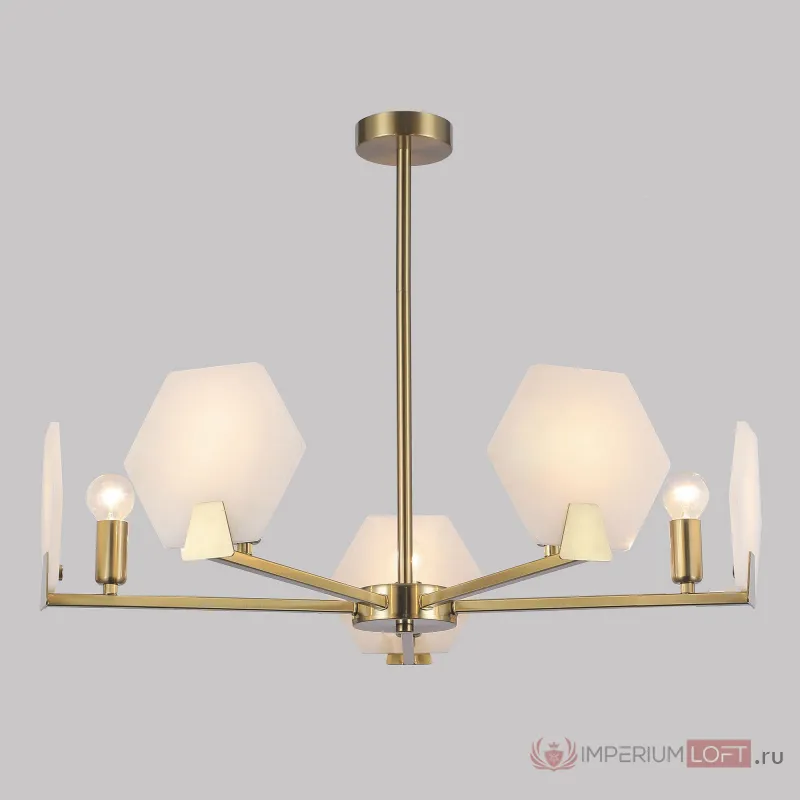 Люстра на штанге Eurosvet Marble 60158/5 латунь от ImperiumLoft
