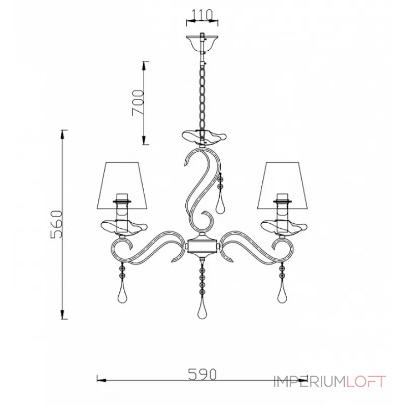 Подвесная люстра Rivoli Congelato P5 CR Б0038042 